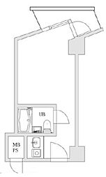 東京メトロ千代田線 新御茶ノ水駅 徒歩4分の賃貸マンション 4階ワンルームの間取り