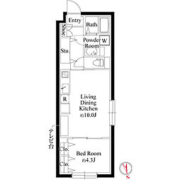 メモラ椎名町 1LDKの間取図画像