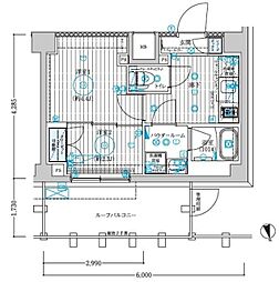 ブライズ宮崎台 地下4階1Kの間取り