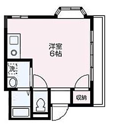 シャトルエム 3階ワンルームの間取り
