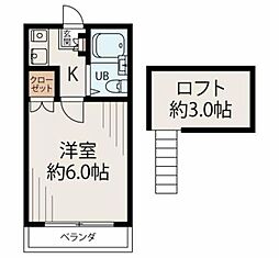 サンパレス市川 1Kの間取図画像