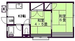 シティハイムグランドール 2Kの間取図画像