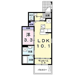 イーストセレーノ 1LDKの間取図画像