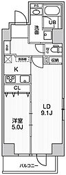ブラウ菊川 1LDKの間取図画像