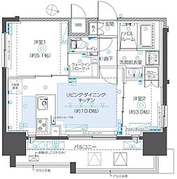 ズーム本郷 2LDKの間取図画像