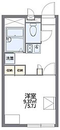 レオパレスドゥ ボヌール 2階1Kの間取り