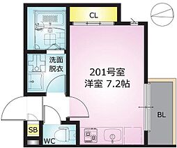 REGALEST白鳥 ワンルームの間取図画像