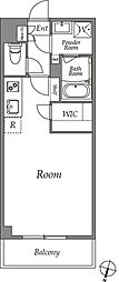 カスタリア代々木上原 ワンルームの間取図画像
