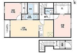 リーブルファイン足立神明 2LDKの間取図画像