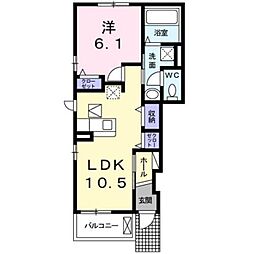 ブリーズ アベニュー 1階1LDKの間取り