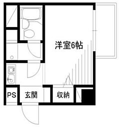 ロイヤルエクセレント学芸大 3階ワンルームの間取り