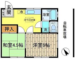 コーポエノモト 1階2DKの間取り