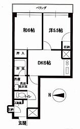 桜台パインクレスト 2DKの間取図画像
