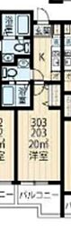 アベニール大口 1Kの間取図画像
