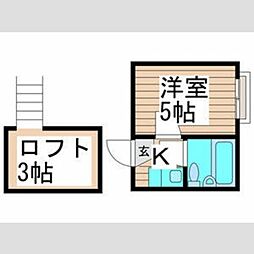 プラザドゥブラーハム 1階1Kの間取り