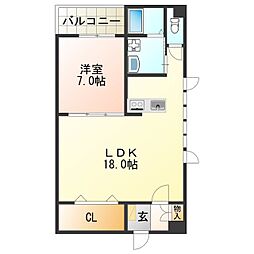 ポートサイドビルディング 1LDKの間取図画像