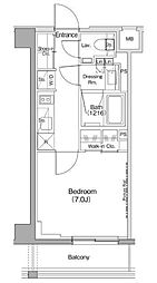ザ・パークハビオ神泉 1Kの間取図画像