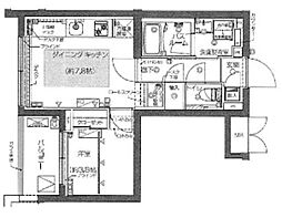 ZOOM西早稲田 3階1LDKの間取り
