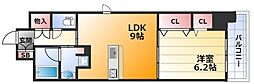 フィールドライト新大阪 1LDKの間取図画像
