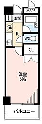 日神パレステージ玉川上水 1Kの間取図画像