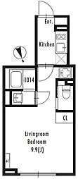 GRANPASEO市谷仲之町 1Kの間取図画像