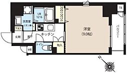 グランカーサ日本橋浜町 1Kの間取図画像