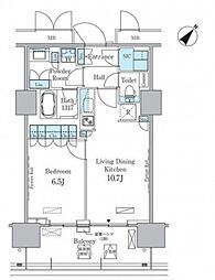 HARUMIFLAGPORTVILLAGEC棟 1LDKの間取図画像