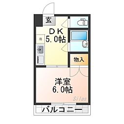 ル・シェール西院 1DKの間取図画像