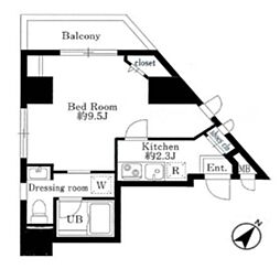 ププレMIYA八丁堀 4階1Kの間取り