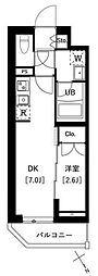 アークマーク南大井 1DKの間取図画像