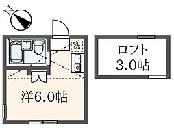 ユナイト生麦ミケランジェロ ワンルームの間取図画像