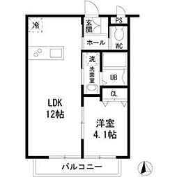 フォレストメゾン三河島 1LDKの間取図画像