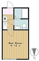 ガーデンプレイスみなみ野 3階1Kの間取り