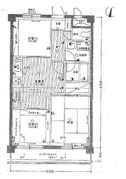 ライオンズマンション町田南 4階2LDKの間取り