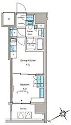 ルフォンプログレ蔵前プレミア 4階1DKの間取り