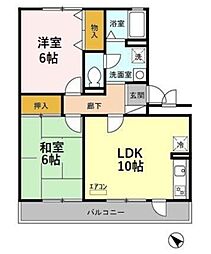 ピュアロータス 3階2LDKの間取り