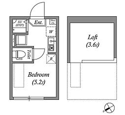 リバーサイドレジデンス大泉学園 ワンルームの間取図画像