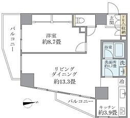 IZM石神井公園 1LDKの間取図画像