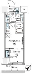 パークアクシス横浜伊勢佐木町通り 1DKの間取図画像