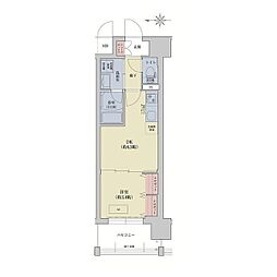 リシュドール梅小路 1DKの間取図画像