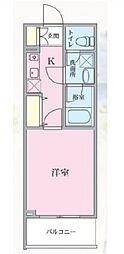 プライマル西大井グリーン 2階1Kの間取り