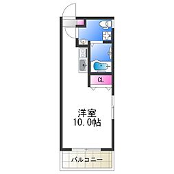 マーヴェリック堺東 ワンルームの間取図画像