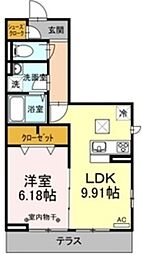 JR総武線 小岩駅 バス13分 松本橋東詰下車 徒歩2分の賃貸アパート 1階1LDKの間取り