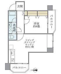 TS大森ハイム 2階1LDKの間取り