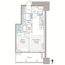パークシティ中野ザタワーブリーズ 1LDKの間取図画像
