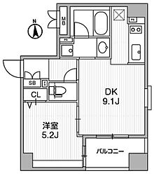 クリオ三田ラ・モード 1LDKの間取図画像