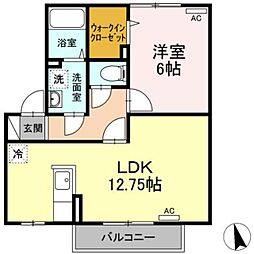 アーボリュウム深大寺 1LDKの間取図画像