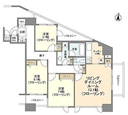 HF白金高輪レジデンス 3LDKの間取図画像
