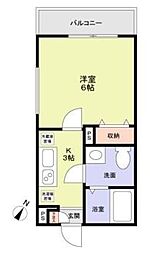 ルナモンド柏の葉 1階1Kの間取り