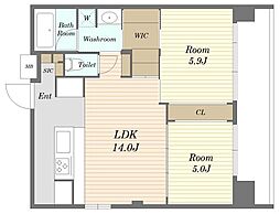 ART RESIDENCE IN MISATO CHUO 9階2LDKの間取り